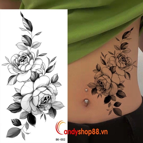 Hình xăm dán tattoo hoa BK-2