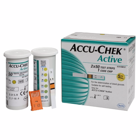 QUE THỬ ĐƯỜNG HUYẾT ACCUCHECK ACTIVE 50 QUE