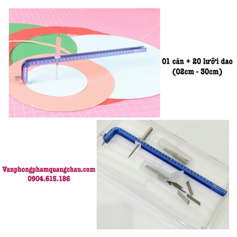 Compa Duofen Craft phiên bản nhỏ kèm 20 lưỡi dao (đường kính 02cm - 30cm)_CT58