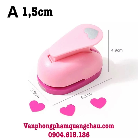 Bấm giấy hình tim trang trí (size 1,5cm) - Craft Punch_CT57