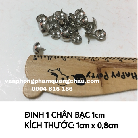 Đinh ghịm nhọn màu bạc 1cm (10 chiếc)_PKM100