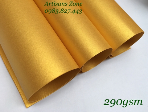 Giấy mỹ thuật nhũ vàng, kích thước 35cm x 50cm (định lượng 290gsm) - Set 4 tờ _GHM52