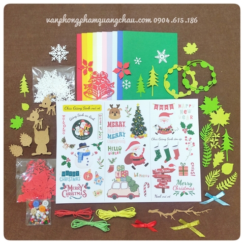 Kit thiệp Giáng sinh tự trang trí- Kit 10 phôi thiệp_HK37