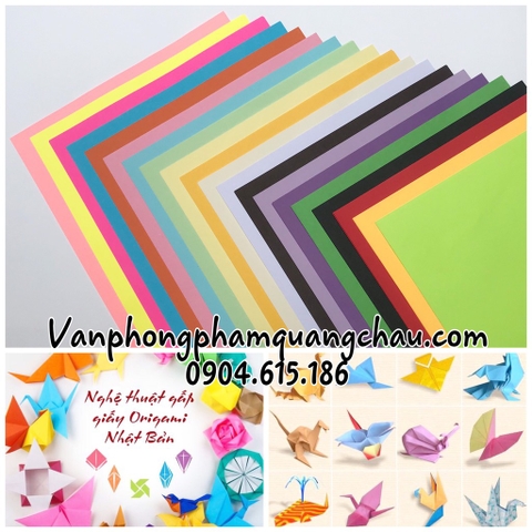 Giấy Origami nhiều màu; khổ A4 - (Tập 100 tờ; 10 màu hoặc 100 tờ 20 màu)_ORI12