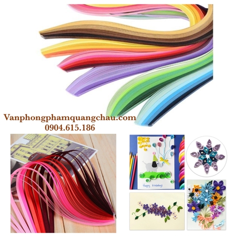 Giấy quilling 5mmx39cm phối tông màu_QL33