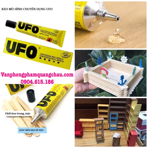 Keo UFO đa năng chuyên dán mô hình gỗ, vải - Trong suốt, nhanh khô, mềm dẻo (01 tuýp/35ml)_UFO2