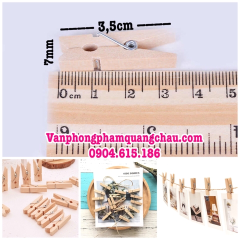 Kẹp gỗ trơn 10 chiếc (3.5cm x 7mm)_G02.36