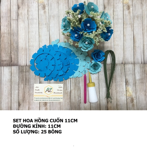 Bộ nguyên liệu làm hoa hồng cuốn 11cm_QC32