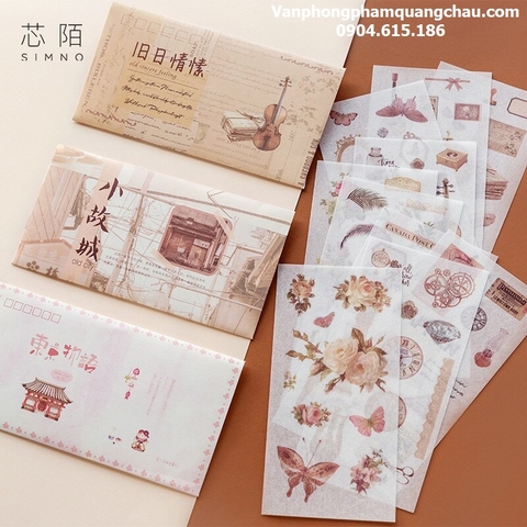 Sticker Washi phong thư  - Túi 10 miếng (size 9cm x 15cm)_S196