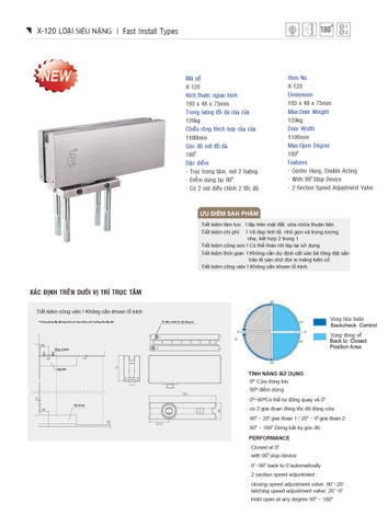 Bản lề sàn GMT X-120