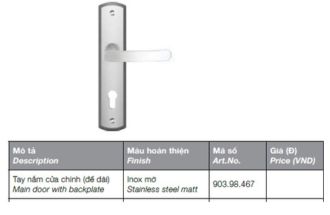 Ổ khóa tay gạt Hafele 903.98.467