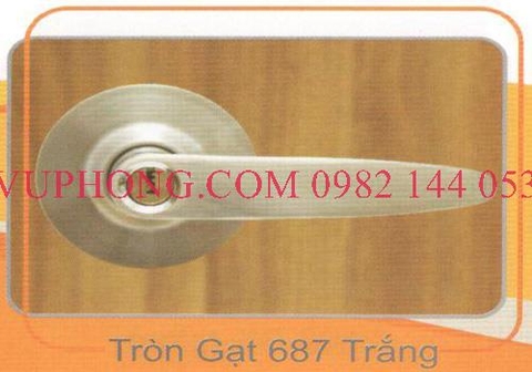 Khóa tròn gạt 687 trắng