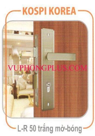 Khóa tay gạt hợp kim Kospi L-R 50 trắng mờ bóng