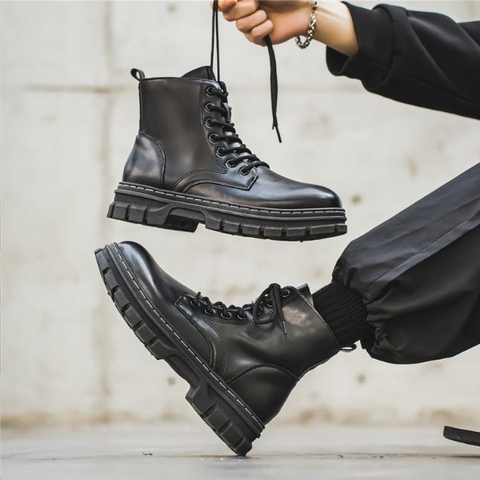 Giày Boot Nam - Combat Boots KINFO Khóa Kéo Đế Cao Mẫu Mới Nhất GN460