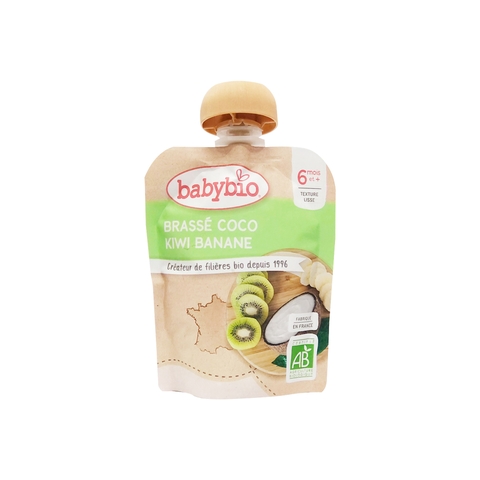 Sữa chua dừa hữu cơ cho bé vị chuối, kiwi Babybio 85g (≥ 6 tháng)