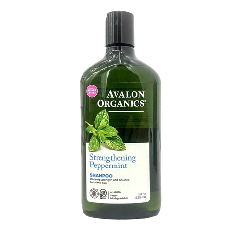Dầu gội hữu cơ Avalon Organics hương bạc hà dành cho tóc yếu, dễ gãy rụng 325ml