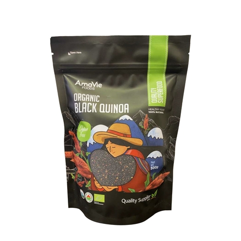 Hạt diêm mạch quinoa đen hữu cơ Amavie Foods 500g