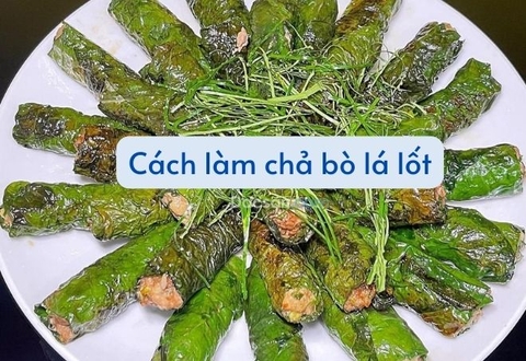 Cách làm chả bò lá lốt bằng nồi chiên không dầu đơn giản mà ngon