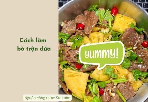 Món ngon dễ làm thịt bò trộn thơm (dứa) giải ngán trong vài phút