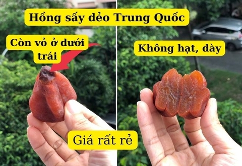 Cách hay phân biệt hồng treo gió Đà Lạt với hồng sấy dẻo Trung Quốc