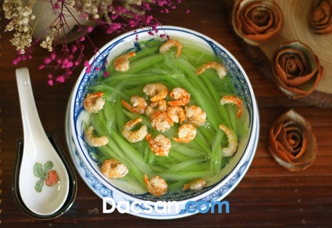 CANH BẦU NẤU TÔM KHÔ VỪA NGỌT, VỪA THANH MÁT