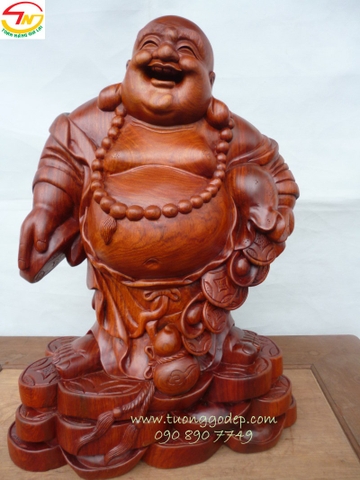 Phật Di Lặc ban tài (Gỗ hương, cao 50cm - PL157)