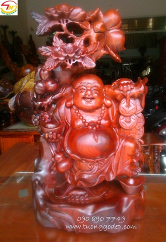 Phật Di Lặc đứng gốc đào (Gỗ hương - PL353)