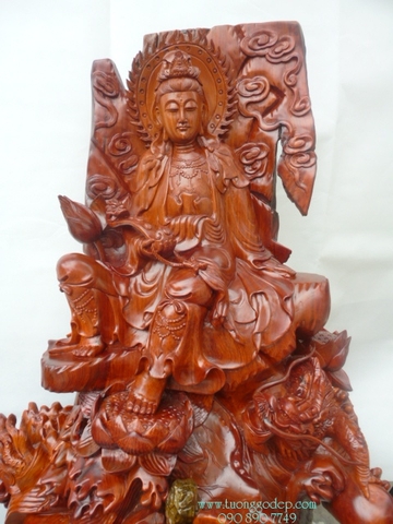 Phật Quan Âm, (gỗ hương,cao 98cm - PQA110)