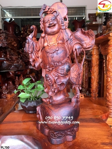 Tượng Phật Di Lặc gỗ cẩm lai -PL750