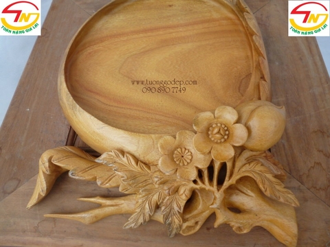 Khay trà (khay trái cây) gỗ long não