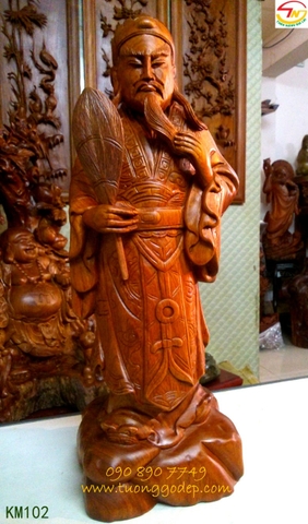 Tượng gỗ Khổng Minh (KM102)