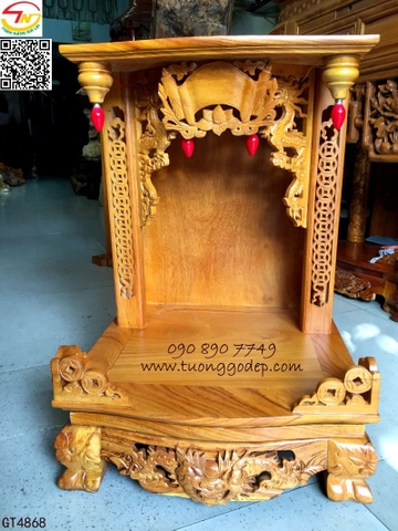 Bàn thờ ông địa thần tài gỗ gõ đỏ - GT4868