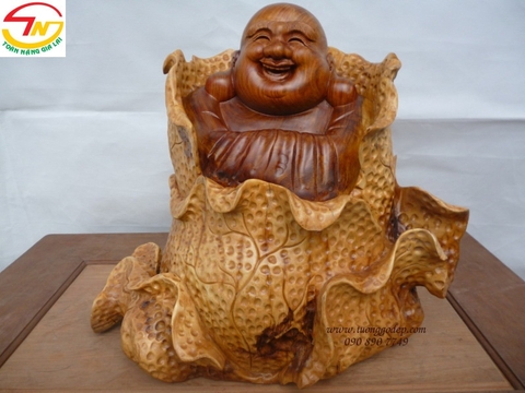 Phật Di Lặc trong bắp cải (Gỗ hương - PL142)