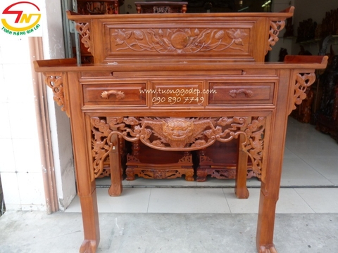 Bàn thờ Phật và Gia tiên (Gỗ Căm xe, 1.34m x 1.34m x 78cm)