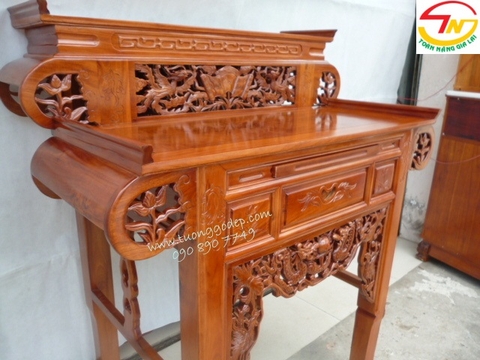 Bàn thờ tay cuốn (Gỗ Căm xe, 1.27m x 1.34m x 78cm)