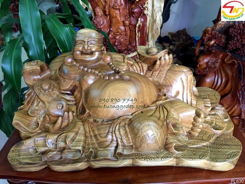 Tượng Phật Di Lặc như ý, gỗ đổi màu - PL630