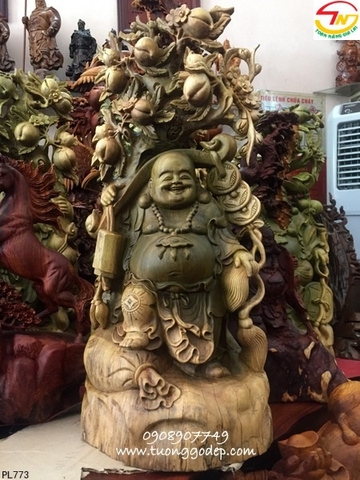Phật Di Lặc bằng gỗ đổi màu - PL773