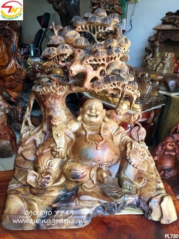 Phật Di Lặc nu gỗ xá xị - PL730