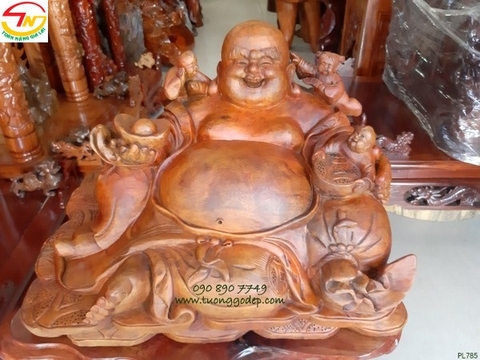 Phật Di Lặc tam phúc gỗ xá xị