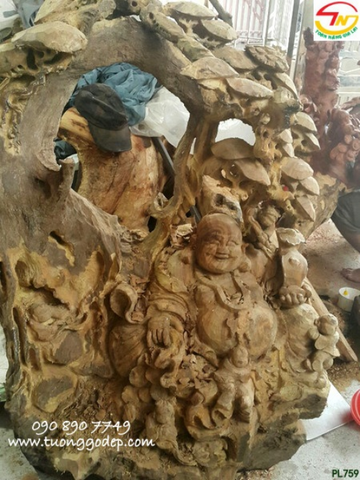 Phật Di Lặc gỗ xá xị - PL759