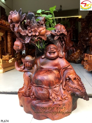 Tượng Phật Di Lặc ngồi cây đào - PL674