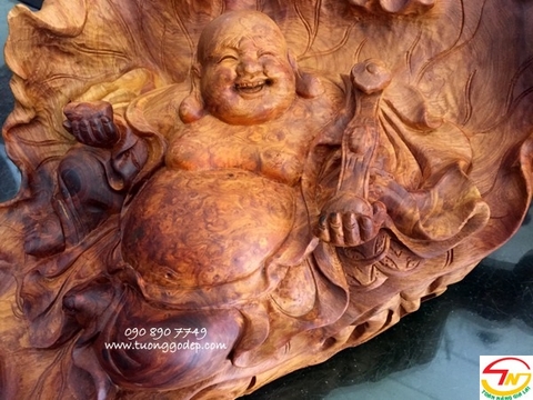 Phật Di Lặc để bàn, gỗ nu hương