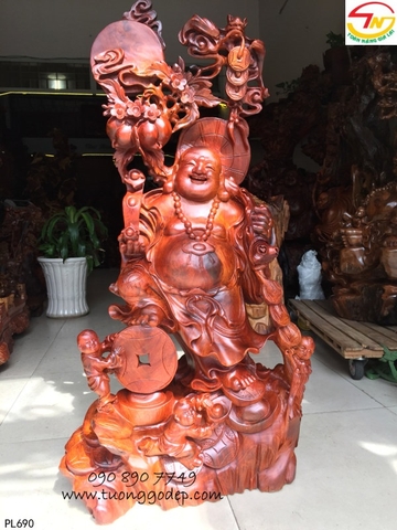 Tượng Phật Di Lặc gỗ hương - PL690