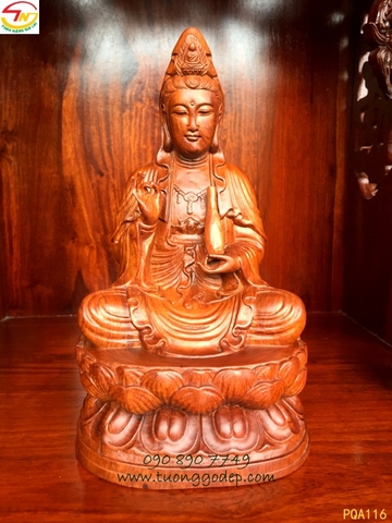 Tượng Phật Quan Âm bằng gỗ - PQA116