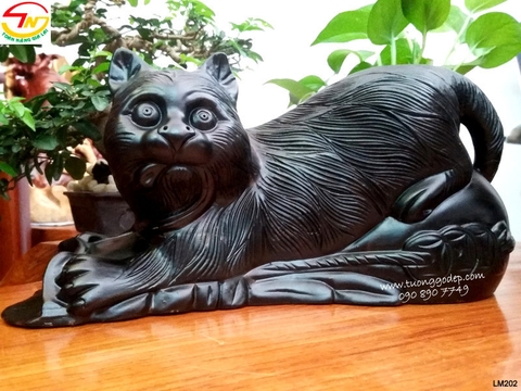 Tượng Mèo Mun bằng gỗ Mun - LM202