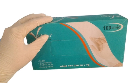 Găng tay y tế V-Gloves không bột V- Gloves 5.8g/ Việt Nam Găng tay y tế V-Gloves không bột V- Gloves 5.8g/ Việt Nam