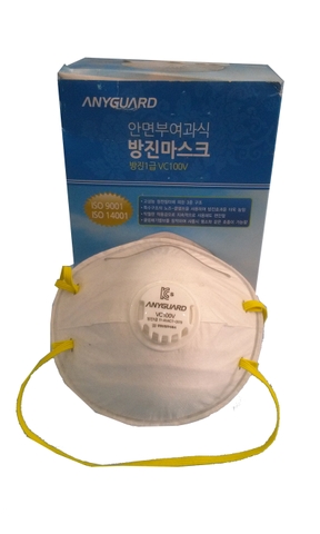 Khẩu trang chống bụi Hàn Quốc loại có van VC100V / Anyguard Khẩu trang chống bụi Hàn Quốc loại có van VC100V / Anyguard