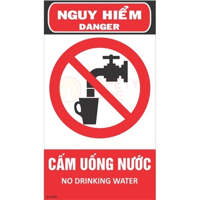 Biển báo cấm không uống nước Biển báo cấm không uống nước
