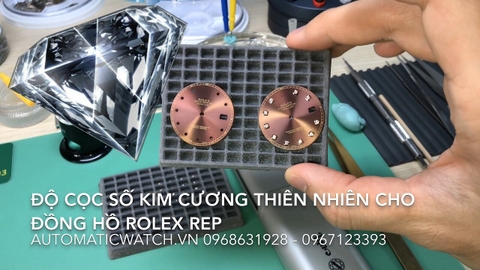 Độ cọc số kim cương thiên nhiên đồng hồ rolex replica