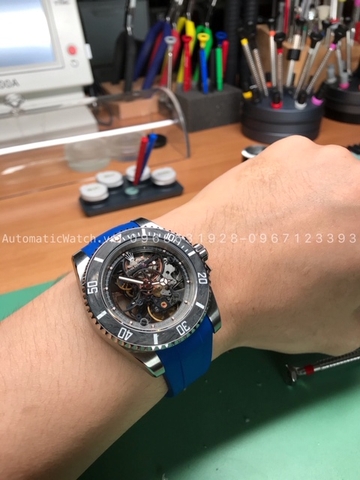 Rolex Submariner Andrea Pirlo Skeleton + Dây Rubber B Blue